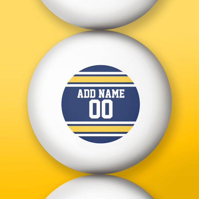 Individuelle Name Nummer von Blue und Yellow Sport Tischtennisball (Custom Ping Pong Balls)