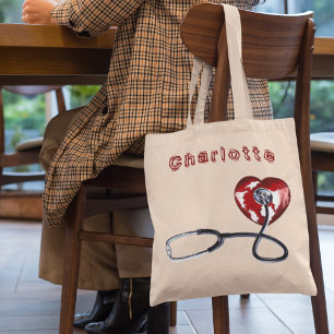 Individuelle Name Nurse Medical Stethoscope Rotes Tragetasche