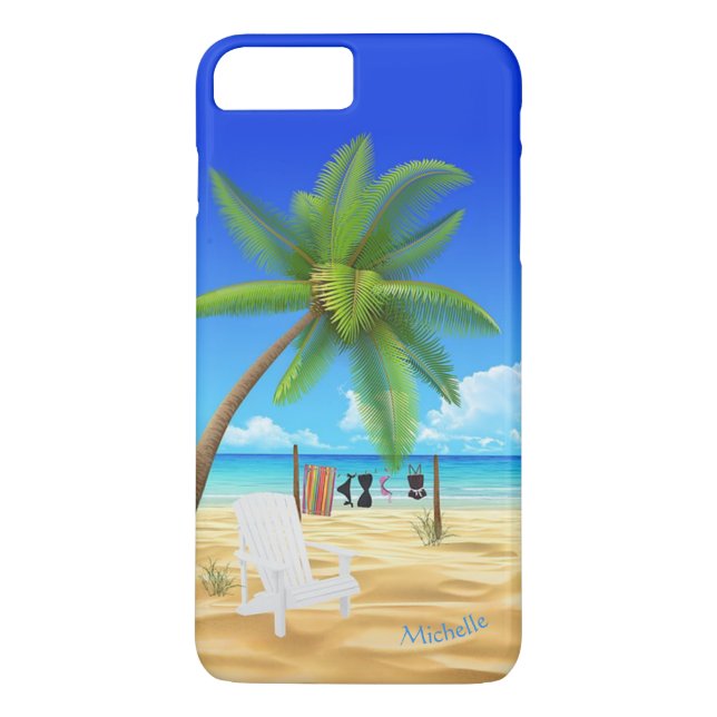 Individuelle Name Ocean Beach Szene Case-Mate iPhone Hülle (Rückseite)