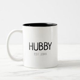 Individuelle Name oder Datum des Hubby-Ehemanns Zweifarbige Tasse