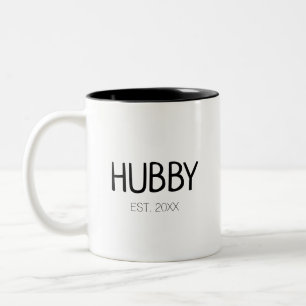 Individuelle Name oder Datum des Hubby-Ehemanns Zweifarbige Tasse