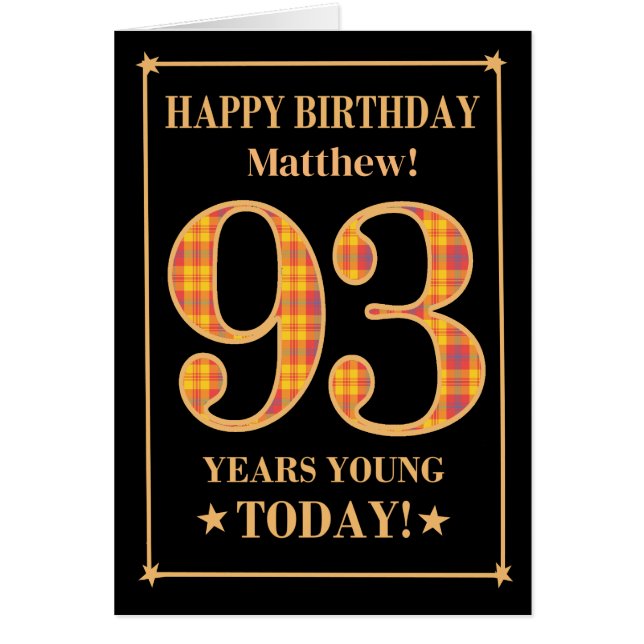 Individuelle Name oder Relation 93. Geburtstagskar (Vorne)