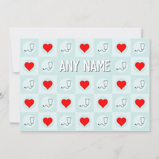 Individuelle Name oder Text von Krankenpflegern od Dankeskarte (Vorderseite)