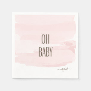 Individuelle Name Oh Baby Pink Splash Babydusche Serviette