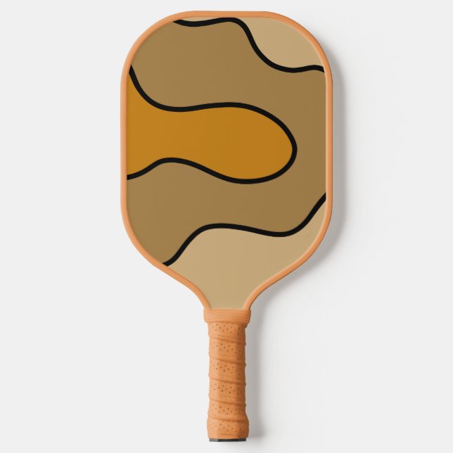 Individuelle Name Orange Tan Black Design Pickleball Schläger (Vorderseite)