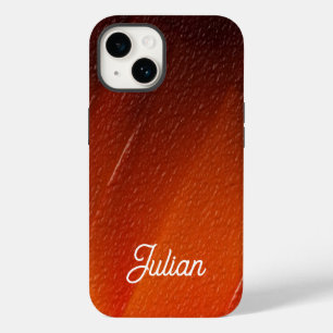 Individuelle Name Orange Textur Case-Mate iPhone 14 Hülle
