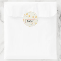 Individuelle Name Orange tropische Blätter Creme