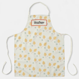 Individuelle Name Orange tropische Blätter Creme Schürze