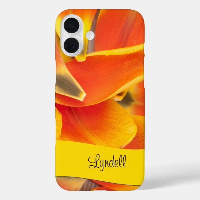 Individuelle Name Orange Tulip Blume Petals Foto Case-Mate iPhone Hülle (Rückseite)