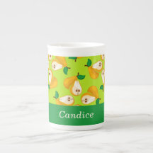 Individuelle Name Orangenbirnen auf grün