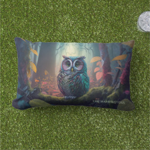 Individuelle Name Owl Forest Kissen Für Draußen