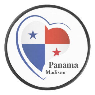 Individuelle Name Panama Liebe Eishockey Puck