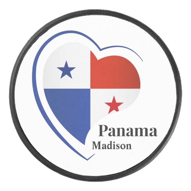 Individuelle Name Panama Liebe Eishockey Puck (Vorderseite)