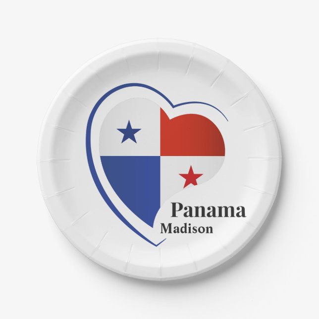 Individuelle Name Panama Liebe Pappteller (Vorderseite)