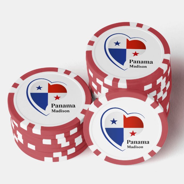 Individuelle Name Panama Liebe Pokerchips (Stapel)