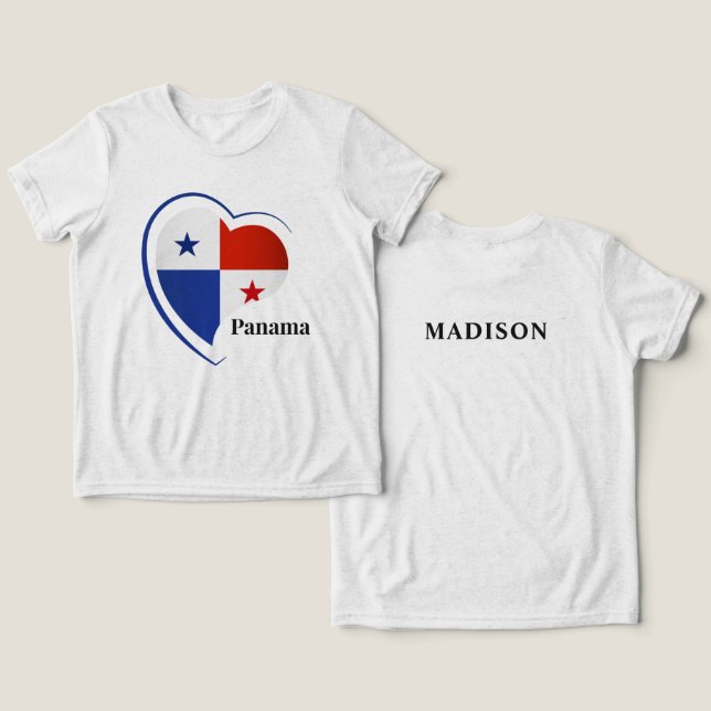 Individuelle Name Panama Liebe Tri-Blend Shirt (Design Vorderseite & Rückseite)