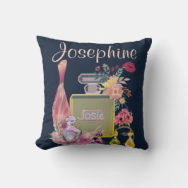 individuelle Name Parfümflaschen Reverse Muster Kissen