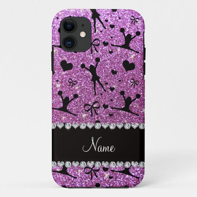 Individuelle Name Pastel lila Glitzer Chefin Case-Mate iPhone Hülle (Rückseite)