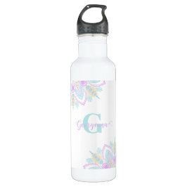 Individuelle Name Pastel Rainbow Floral Sundae Man Edelstahlflasche