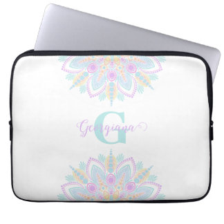 Individuelle Name Pastel Rainbow Floral Sundae Man Laptopschutzhülle