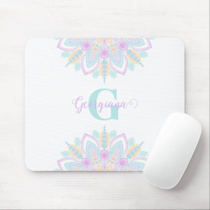 Individuelle Name Pastel Rainbow Floral Sundae Man Mousepad