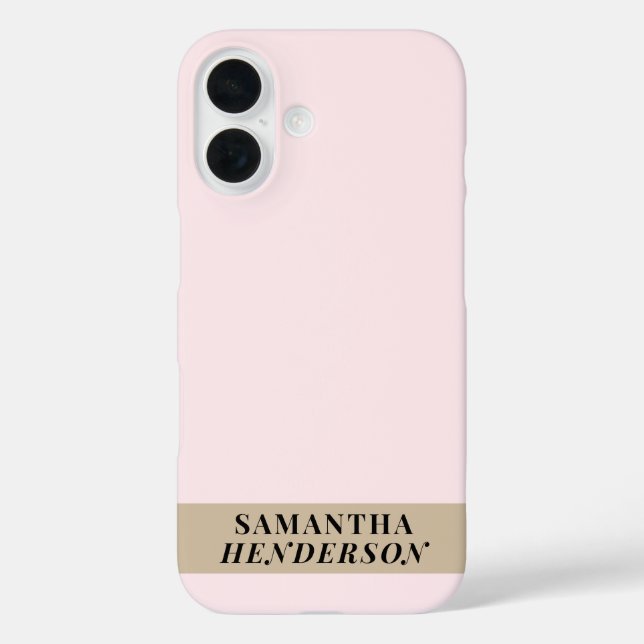 Individuelle Name Pastell Pink Gold Schwarz Minima Case-Mate iPhone Hülle (Rückseite)
