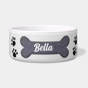 Individuelle Name Paw Print, Dog Bone   Hunde und  Napf