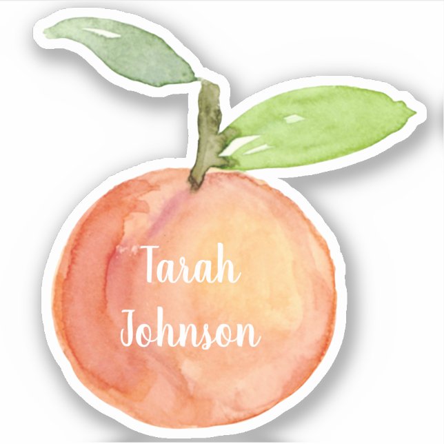 Individuelle Name Peach Sticker (Vorderseite)