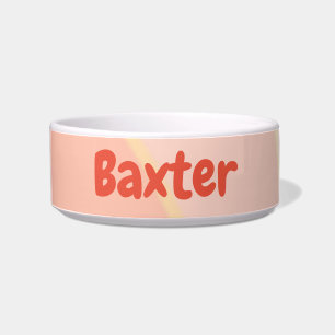 Individuelle Name Peach Wirbel Keramik Pet Bowl Napf