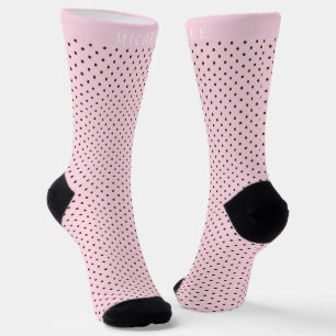 Individuelle Name Pellrosa weiche Rose Brown Polka Socken