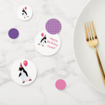 Individuelle Name Penguin Table Confetti