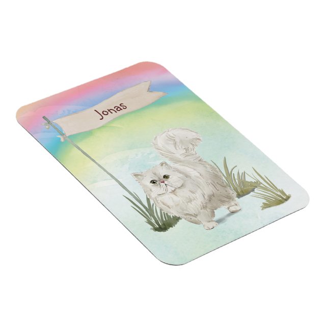 Individuelle Name Persian Cat Pet Magnet (Rechte Seite)