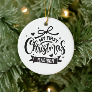 Individuelle Name Personalisiert Baby's First Chri Keramik Ornament