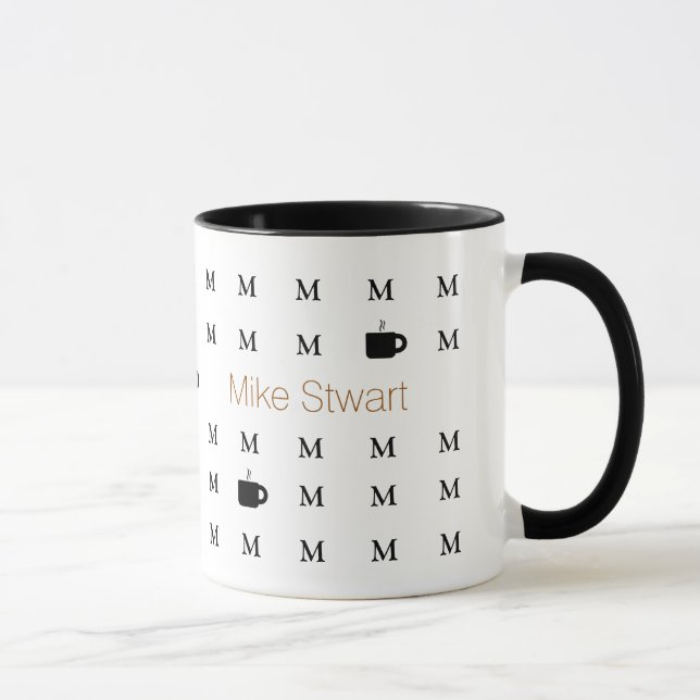 individuelle Name personalisiert modern Tasse (Rechts)