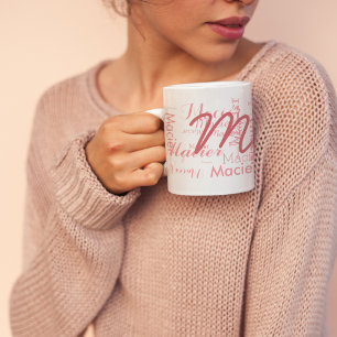 individuelle Name personalisiert-rosa Typografie Tasse