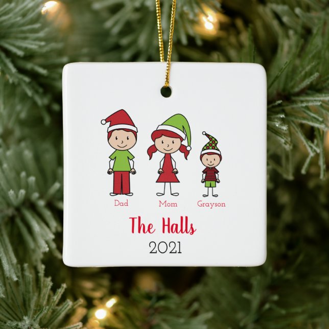 Individuelle Name Personalisiert Weihnachten Keramikornament (Baum)