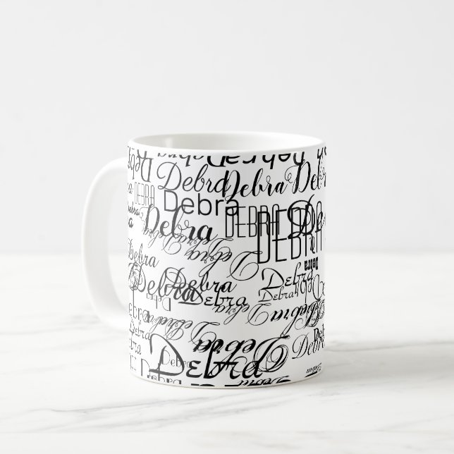 Individuelle Name personalisiert, weiß Kaffeetasse (Vorderseite Links)