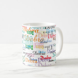 individuelle Name personalisiert, weiß Kaffeetasse