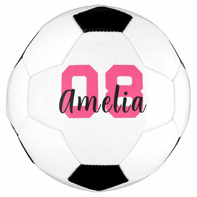 Individuelle Name Personalisierte Girl-Rosa-Gestal Fußball (Vorderseite)