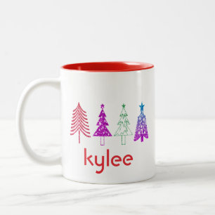 Individuelle Name Personalisierte Weihnachtsgesche Zweifarbige Tasse