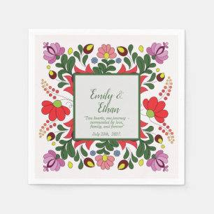 Individuelle Name/Personalisiertes Retro-Folk/Unga Serviette