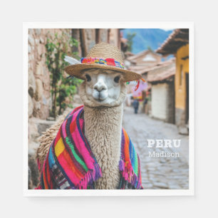 Individuelle Name Peru Llama Serviette