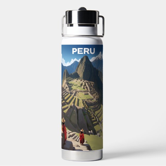 Individuelle Name Peru Machu Picchu Trinkflasche (Hinten)