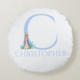 Individuelle Name Peter der Kaninchen Rundes Kissen