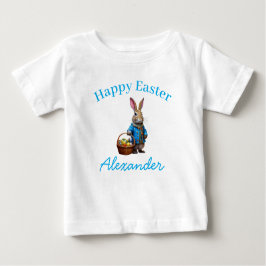 Individuelle Name Peter Easter Egg Körbchen Baby T-shirt