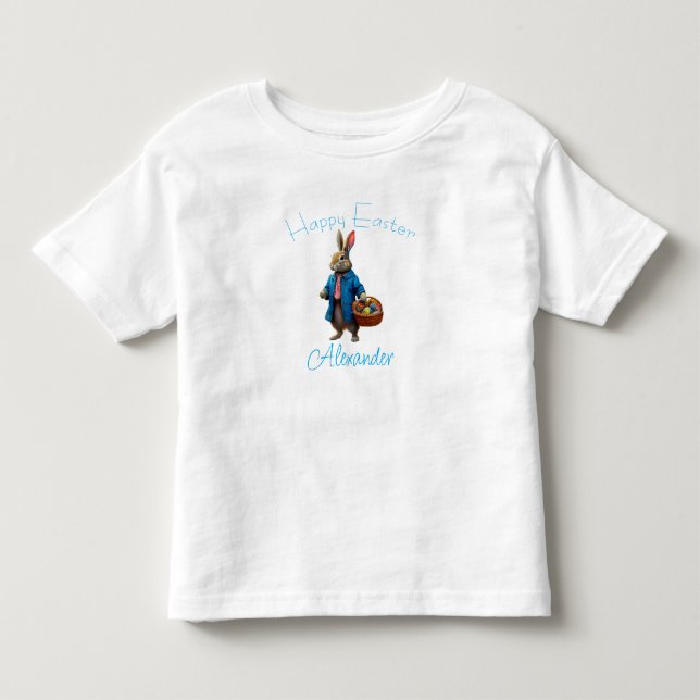 Individuelle Name Peter Easter Egg Körbchen Kleinkind T-shirt (Vorderseite)