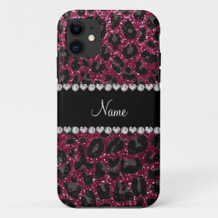 Individuelle Name Pflaume lila Glitzer Leopardendr Case-Mate iPhone Hülle