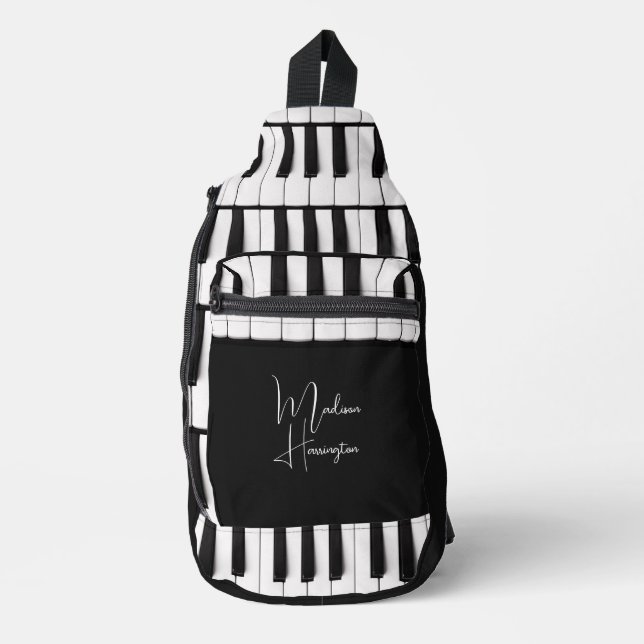 Individuelle Name Piano Keys Crossbody Bag (Vorderseite)