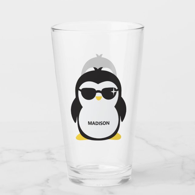individuelle Name Pinguinpint Glas (Vorderseite)