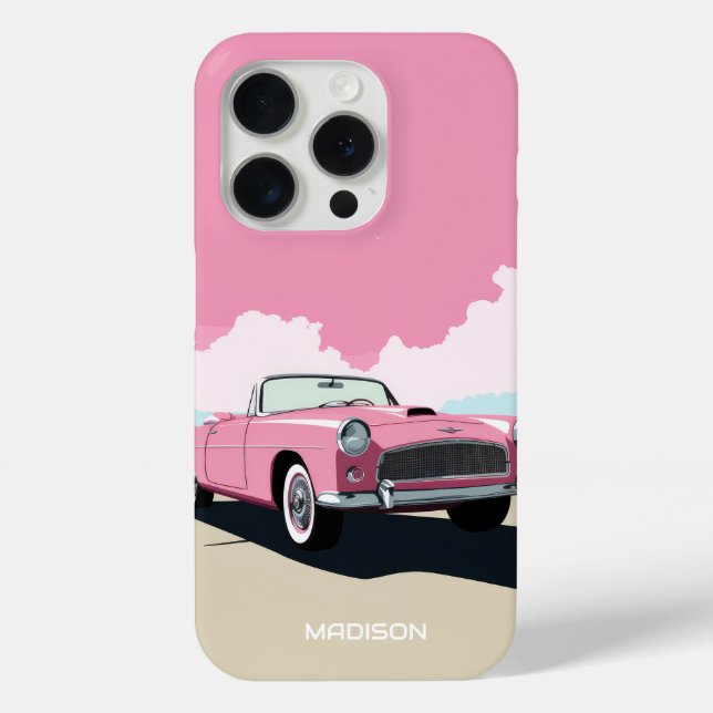 Individuelle Name Pink Classic Car Case-Mate iPhone Hülle (Rückseite)